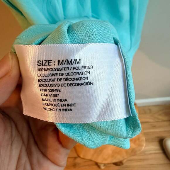 Greg Norman Women's Sleeveless Golf Dress Aqua Blue Leaf Quarter Zip Size M - Picture 8 of 10